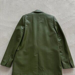 Oversized green faux leather blazer from Zara